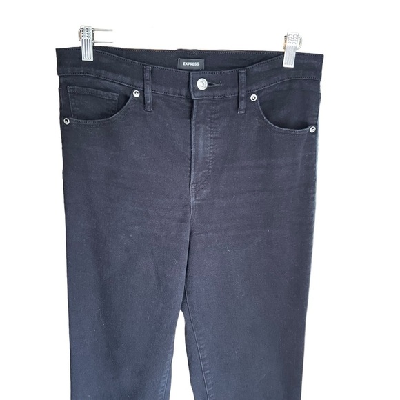Express - High Waisted Black Straight Ankle Jeans Sz 8 L - Picture 4 of 11
